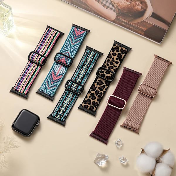 10-pack Stretchy Solo Loop kompatibel med Apple Watch Band
