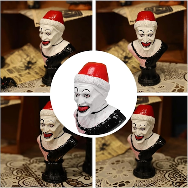 Terrifier Statue Art The Clown Figur Horror Film Actionfigur Dekoration Morder Clown Buste Skulptur     Uhyggelig Samleobjekt til Hjem Have Uhyggelig En