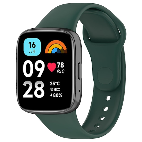 Ersättningsilikonband för Xiaomi Redmi Watch 3 Lite, mjukt klockarmband Dark Green