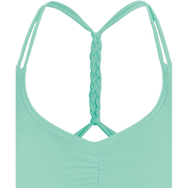 Kvinder Justerbar Print Flettet Stropper Ryg Kryds Vintage Badetøj Bikini Top