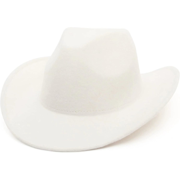 Cowboyhat i uld til mænd og kvinder - Klassisk Fedora-cowboyhat med rullet op-krempe