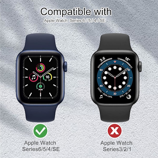 2-pak hard PC-deksel kompatibel med Apple Watch Series 6 / SE / 5/4
