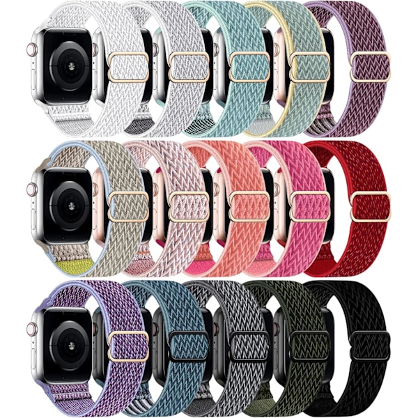 Strækbart nylon kompatibelt med Apple Watch-rem 38 mm