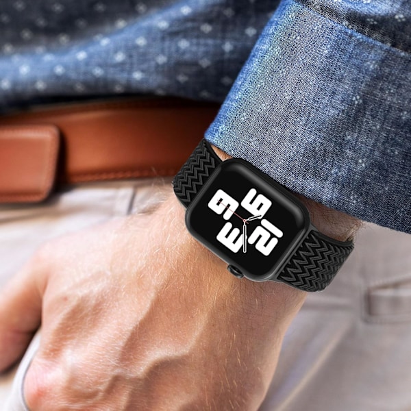 Nylon Elastisk Solo Loop Rem kompatibel med Apple Watch Rem 44 mm