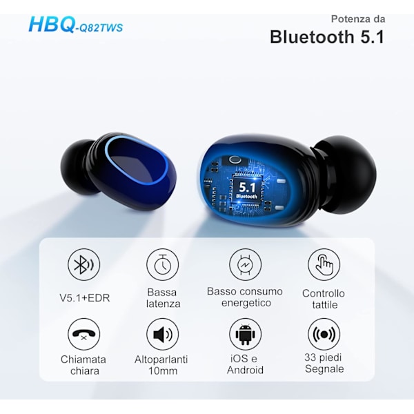 Bluetooth 5.0-hovedtelefoner, trådløse Bluetooth-hovedtelefoner
