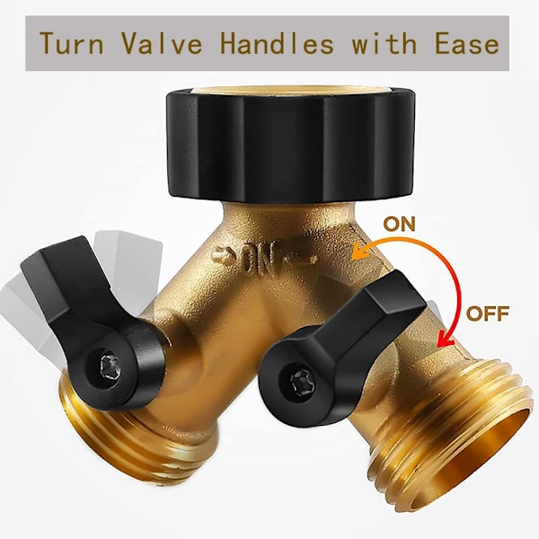 2-veis messing hageslange splitter og 3/4\" vannslange hurtigkobling