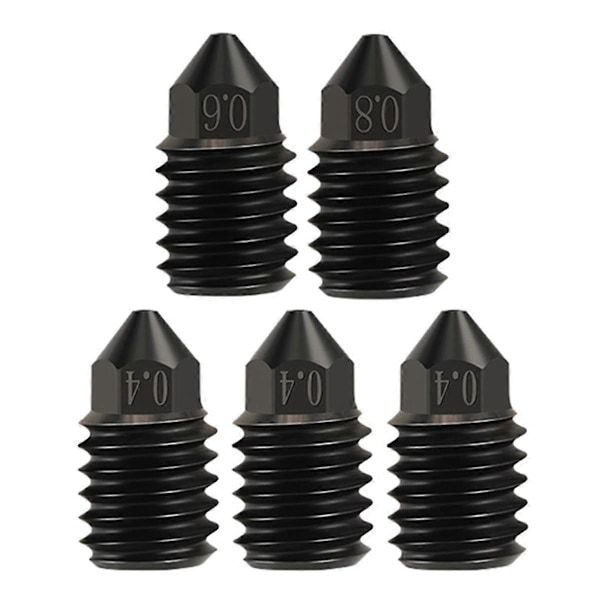 5 stk 3D-printer Klon-dyse Høj Flow Hærdet Stål Dyse Print Hoved til Opgraderet Bambulab Hotend P1P X1C
