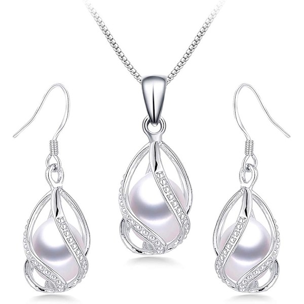 Naturlige ferskvandsperlesmykker til kvinder Fashion 925 Sterling