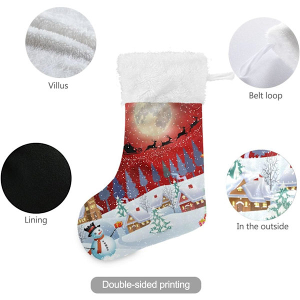 Julklapp, Personliga Julklappsstrumpor 2-pack Snögubbe Julgran 18 tum Julstrumpor Hängande Ornament Eldstad för Träddekoration