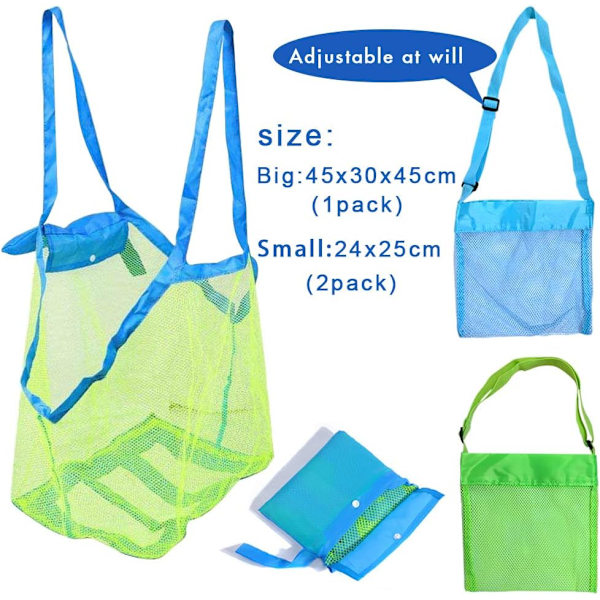 Mesh Strandväska för Sandleksaker Extra Large (1 Styck), Kids Sea