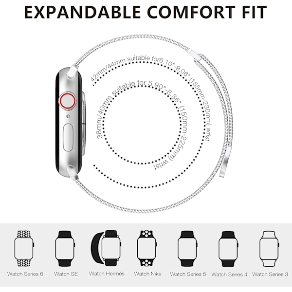 Kompatibel med Apple Watch-rem 38mm 40mm 41mm 42mm 44mm