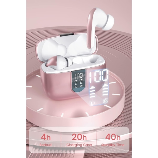 Trådløse Bluetooth-hodetelefoner 3D Hi-Fi Stereo, Ipx7
