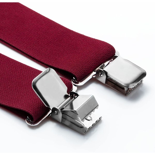 Herr Suspender X-Back 2\" Bred Justerbar Solid Rak Tung Klämma