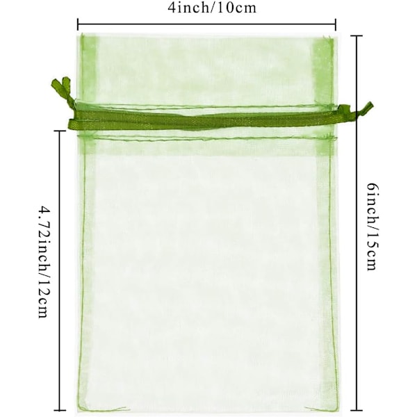 100 stk. 4x6 tomme rene organza snoreposer