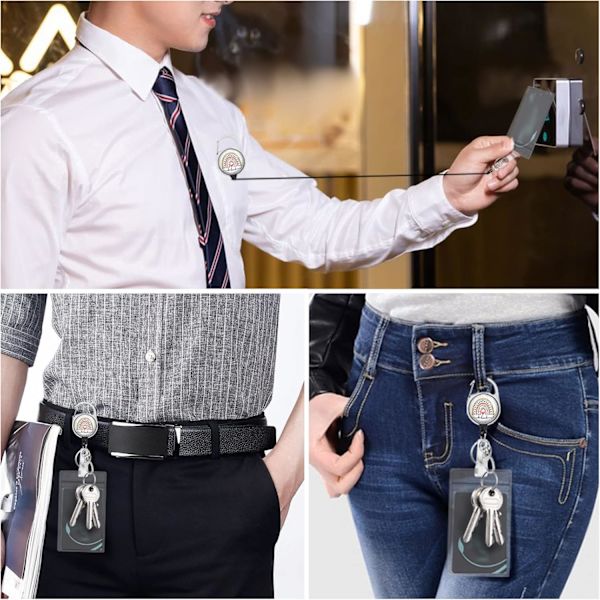 Regnbue Badge Reel - Tilbagekaldelig med 360-graders karabinhage