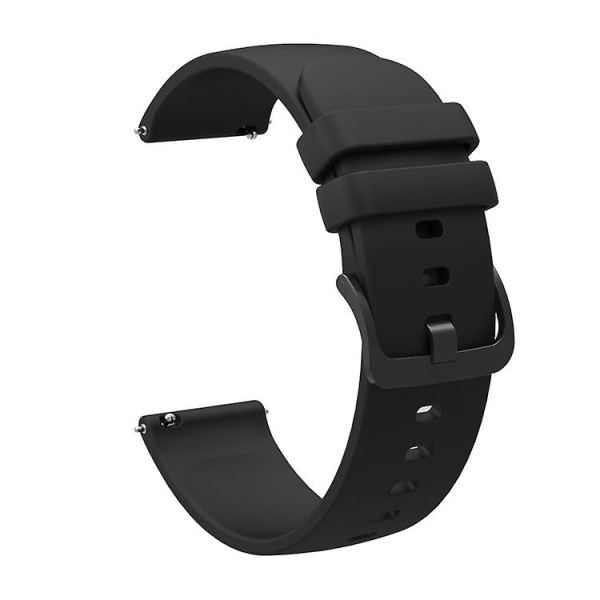 För Garmin Vivomove Sport 20mm enfärgat mjukt silikonarmband TEC Black