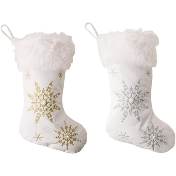 2-pack julstrumpor 19 tum pärlstrickade julstrumpor jul