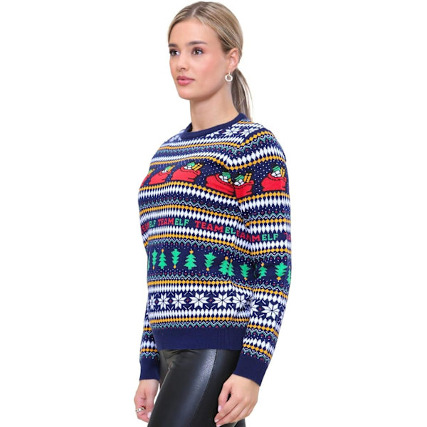 Festive julegensere for kvinner UK langærmet alvesweatshirt