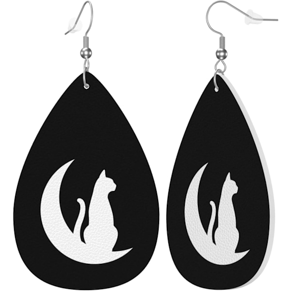 Faux läder tårformade örhängen för tonårsflickor kvinnor drop dangle örhängen present