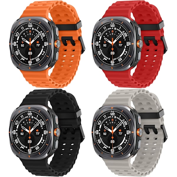 Kompatibel med Galaxy Watch 7 Ultra 47mm-reim, myk sportssilikon pustende rem for Galaxy Watch Ultra 47mm (2024)