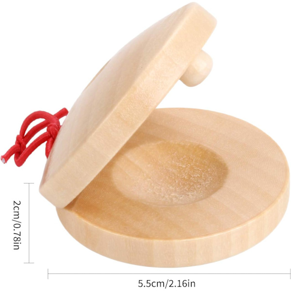 Træ Castanet Percussion Instrument - 6PCS Hånd Finger Castanets