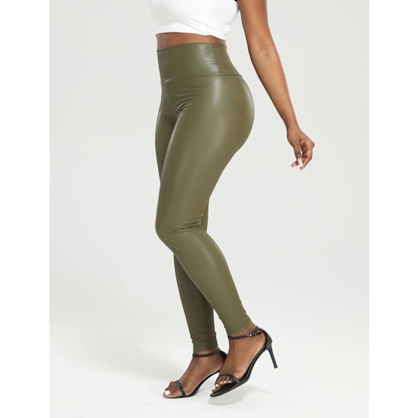 Kvinde Kunstlæder Leggings Bukser PU Elastisk Formgiven Hofte