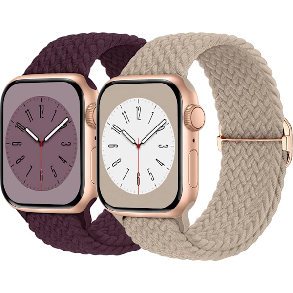 Flätad Solo Loop kompatibel med Apple Watch Band 38 mm