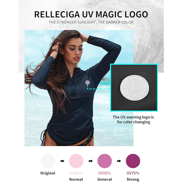 Kvindernes UV Solbeskyttelse Langærmet Rashguard Badetøj Top