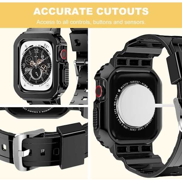 Kompatibel med krystalklare Apple Watch-rem, 45 mm 44 mm