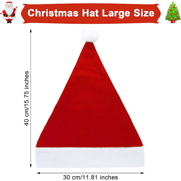 12 st hattar jul non-woven tyg hatt för helgdagar jul festtillbehör