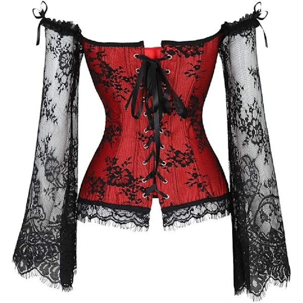 Korsetter til kvinder Overbust Bustier Top Gothic Punk Sexy skulderstropper Plus