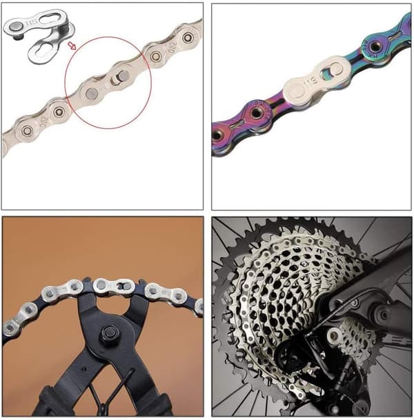 4 par cykelkædeled 9-gears genanvendelig stålkædeled