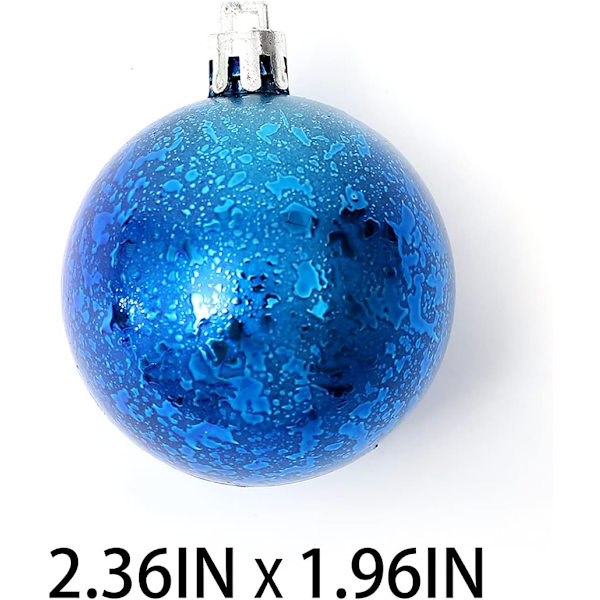 Blå julgranskulor 50mm/1,97 tum Ornament 8/Set 64 st Osplitterbar