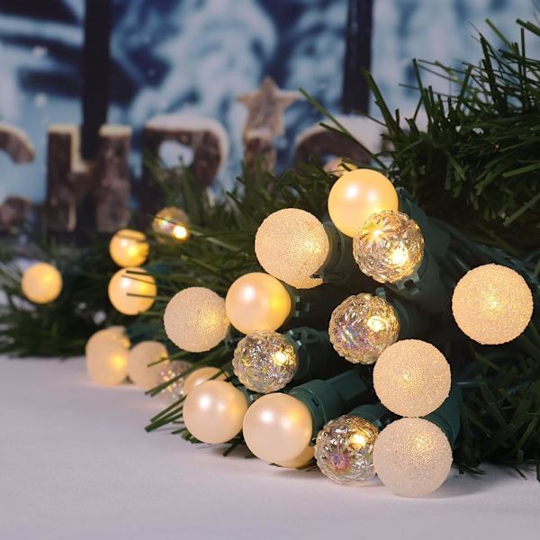 Julelys Varm Hvit 70 LED G15 Glass Blubs Globe Strengelys Plug in ETL Sertifisert Utendørs Innendørs Strengelys for Feriefest Varm