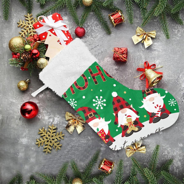 Julklapp, personliga julklappsstrumpor 2-pack Jultomte Julgran Buffelrutig 45,7 cm Julstrumpor Hängande Prydnad