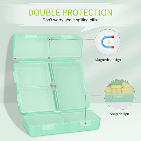 2 st Daily Pill Organizer, 7 fack Portable Pill