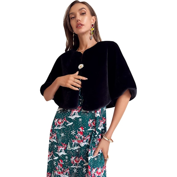 Kvinder Vinter Faux Pels Sjal Wraps Shrug Stole Cape til Aften Fest/Bryllup