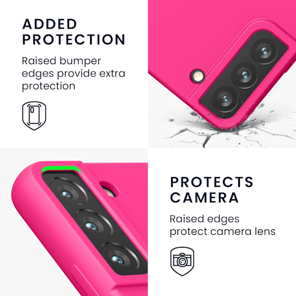Etui Kompatibelt med Galaxy S22 Etui - TPU Silikone Telefoncover med Blød Finish - Neon Pink neon pink Galaxy S22