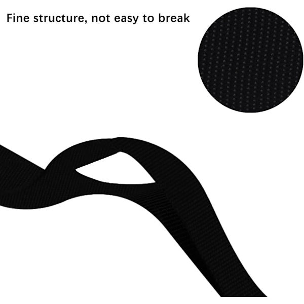 15MM 10 Yards Svart Nylon Tung Remband