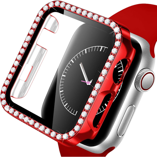 Glitrende diamantdeksel med skjermbeskytter til Apple Watch 38 mm