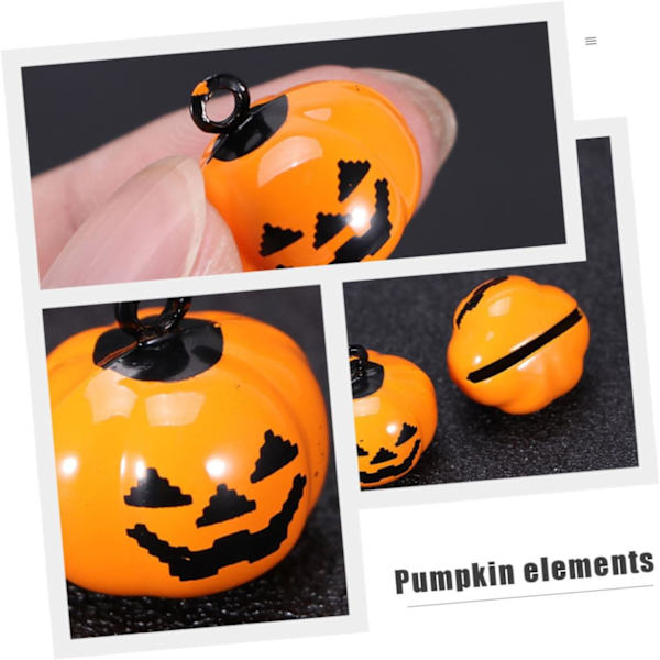 20 stk. græskar klokker Halloween klokker smykkefremstilling rangleklokke Jack o Lantern klokke dekorative klokker ornament Halloween rangleklokker græskar Jack