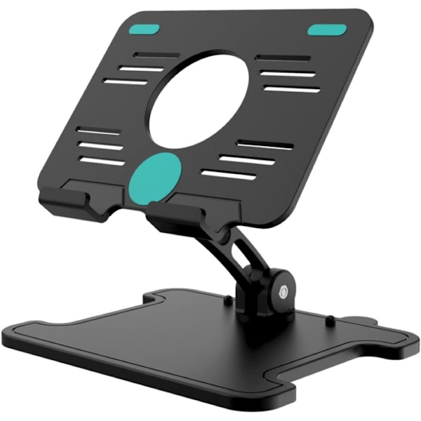 Foldbart Tabletstativ, Justerbar Tabletholder til iPhone iPad Pro, Bordstativ Dock Holder Bærbar Skærm Sort