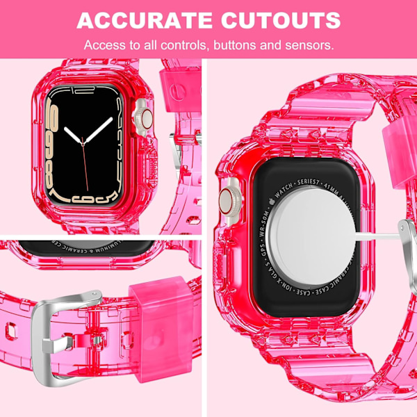 Kompatibel med krystalklare Apple Watch-rem, 45 mm 44 mm