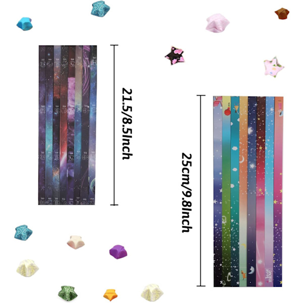 Origami-stjärnor papper 900 ark för pappershantverk