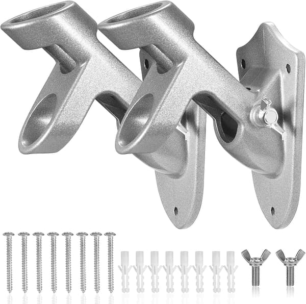 Flaggstångshållare, BONWIN 1\" Flaggstångsfäste med hårdvara för husväggmontering, 1\" innerdiameter, två positioner & aluminium