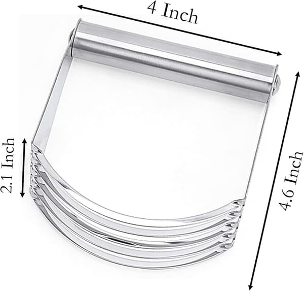 Deigblander, 4,6 tommer x 4 tommer deigkutter i rustfritt stål med håndtak i rustfritt stål for deigmikser smørkutter baking (sølv)