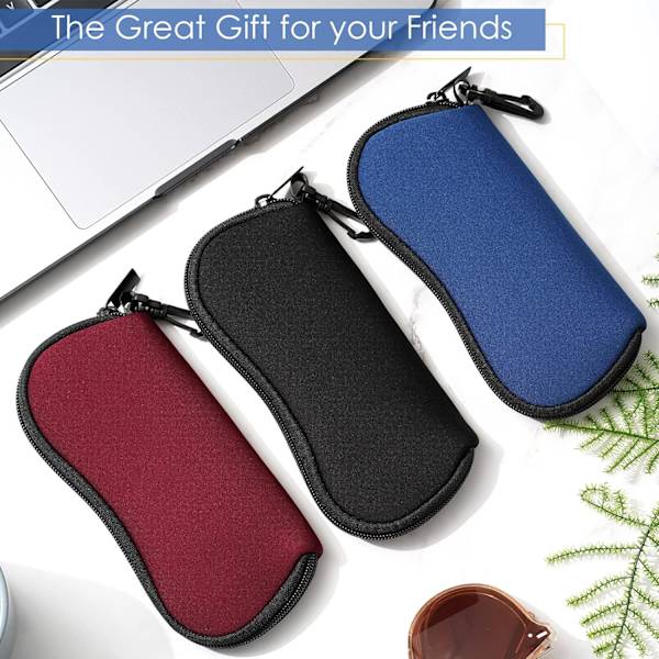 3-pack solglasögon mjukt fodral Bärbart fodral med dragkedja i neopren