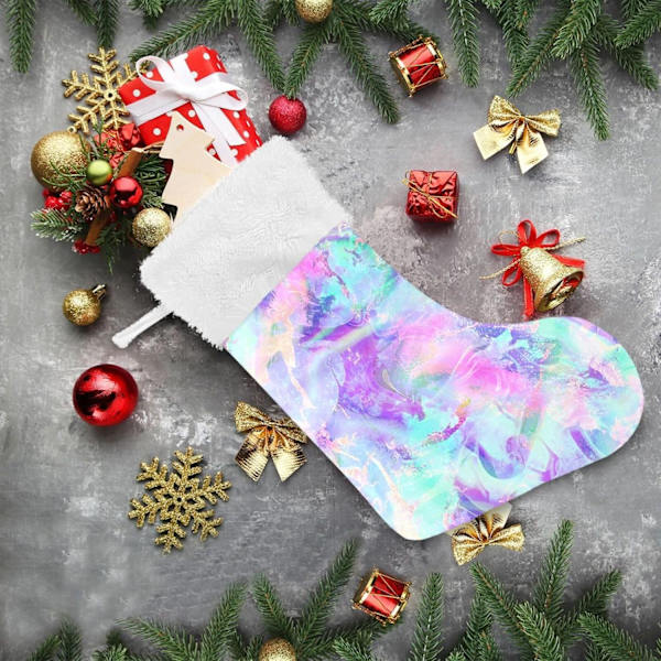 Julklapp, personliga julklappsstrumpor 2-pack Abstrakt Tie Dye Marmortryck 45,7 cm Julstrumpor Hängande Ornament Kamin för Bygge