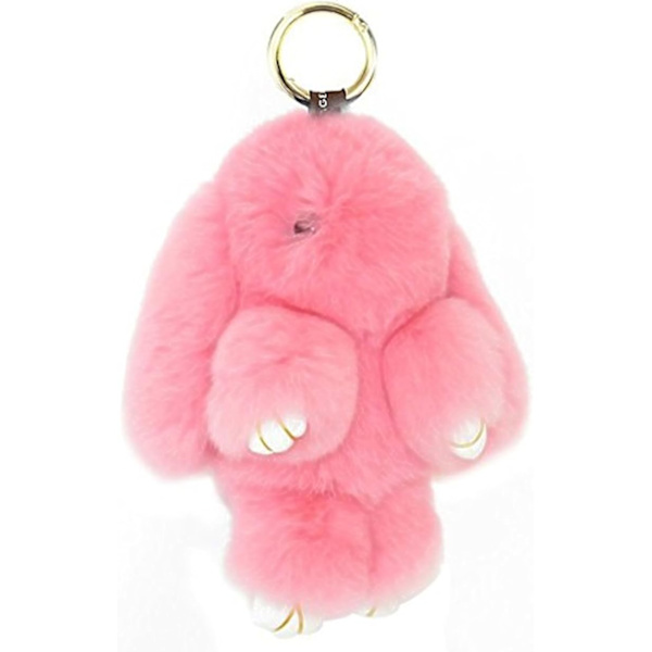 Fluffy Kanin Nøglering Sød Plys Kanin Nøgleringe Kvinder Taske Pom Pom