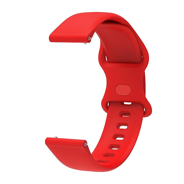 22mm för Garmin Venu / Samsung Galaxy Watch Active 2 Universal Inner Back Buckle Perforation Silikon Armband ZWC Red